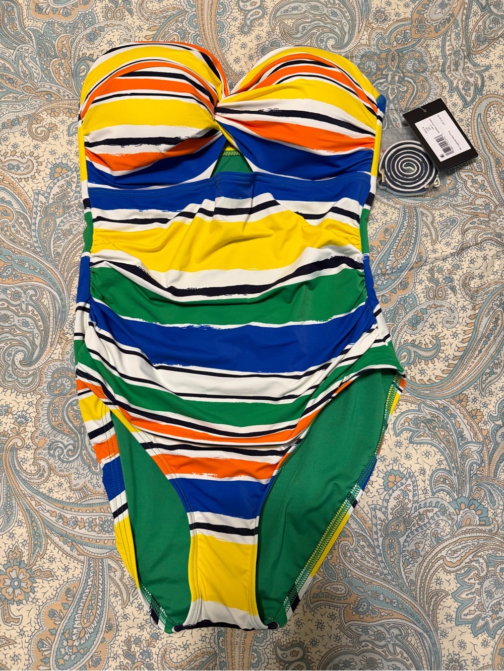NWT Kate Spade Striped One-Piece Swimsuit - Multicolor